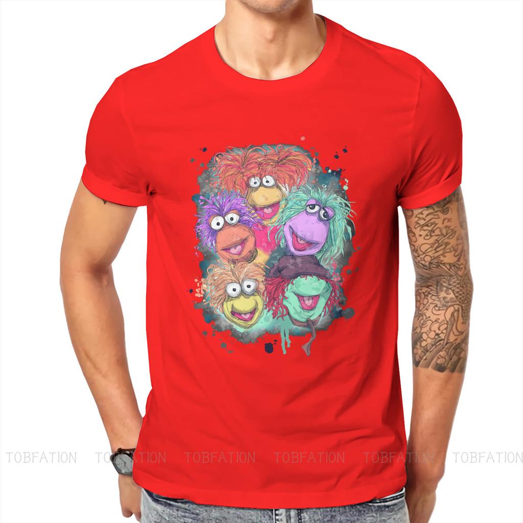 Fraggle Rock Comedy Tv Show Art Tshirt Classic Gothic Mens Blouses Tops Oversized Cotton Oneck T Shirt