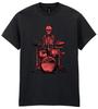 Skeleton Drummer T-Shirt Drumming Music Gift Goth Horror Fun Festival Drum Tee