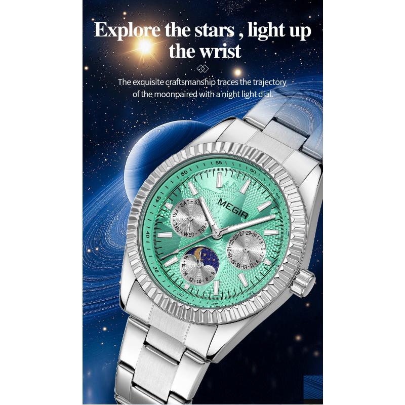 MEGIR Brand Mens Business Luminous Quartz Watch Classic Waterproof Calendar Creative Clock Male Personalized Wristwatch