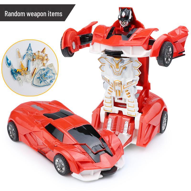 Popular Children's Deformed Toy Robot and Car Set for Educational Play at Street Markets and Night Stalls.