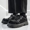 Scarpe Autunnali da Uomo con Plateau in Pelle Scamosciata Scarpe da Lavoro Maschili Stringate Derby di Alta Qualità Oxford Casual Britannici per Esterno e Lavoro