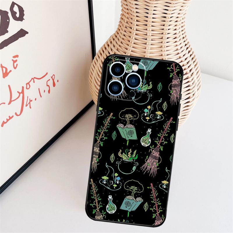 Occult Witchcraft Moon Gothic Witch Phone Case For iPhone 16 Pro Max 15 14 13 11 12 17 Pro Max mini 15 16 Plus 16e 17 Air Cover