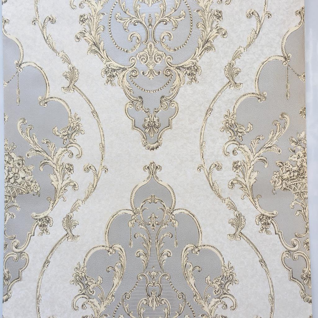 Luxury Damask Vinyl Wallpaper PVC Wall Paper Roll White Black Blue Red Waterproof Wall Cover Living Room Bedroom Home Decoration