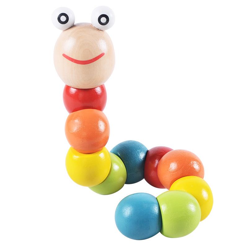 Wooden Twisty Caterpillar Toy for Infants and Toddlers (Ages 0-3)