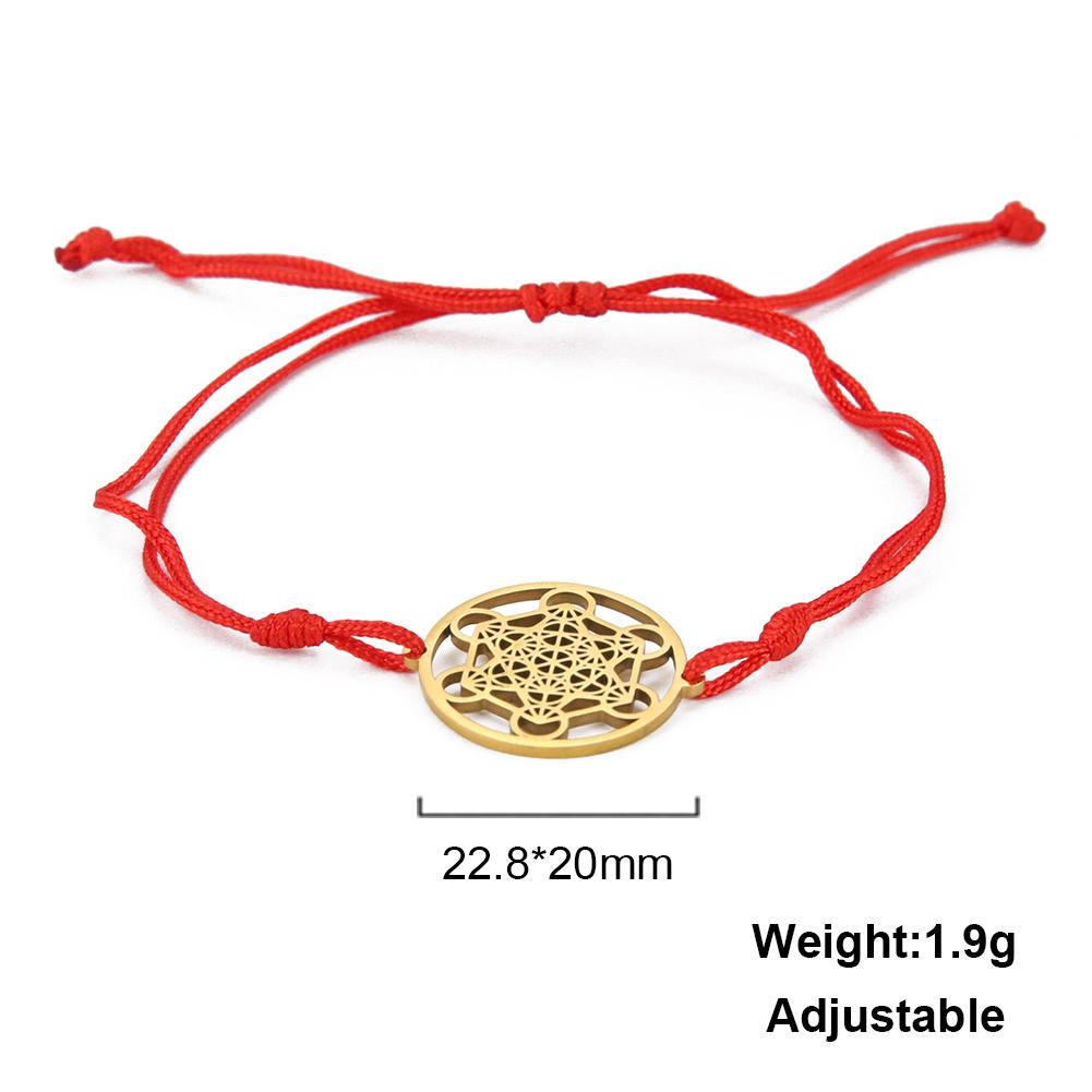 Lucktune Stainless Steel Angel Seal Archangel Metatron Cube Rope Bracelets for Women Spiritual Amulet Jewelry Anniversary Gifts