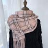 Vintage British Plaid Striped Scarf Autumn Winter Thickened Warm Tassel Wrap Scarf Unisex Imitation Cashmere Coldproof Scarf