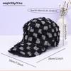 Unisex fringed checkered denim baseball cap with fashionable street shading and casual duckbill cap