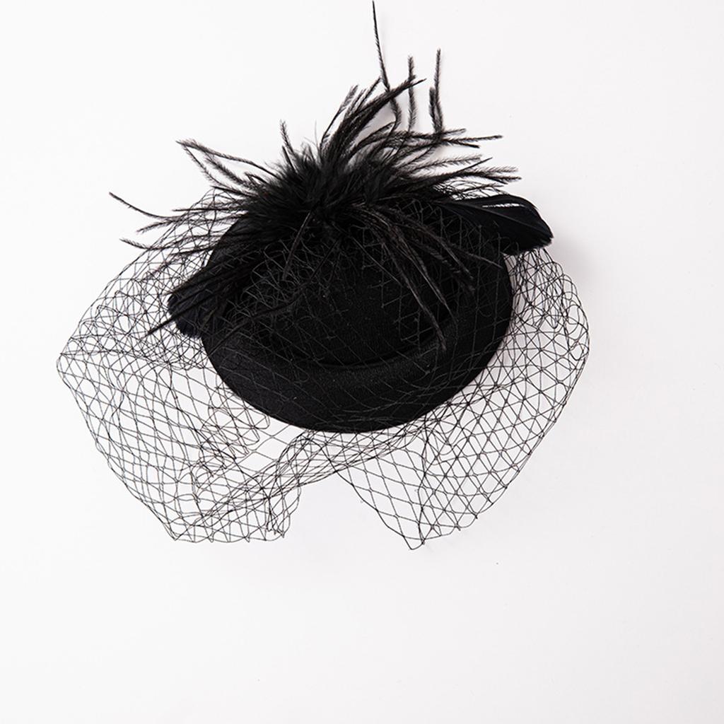 Čajový dýchánek Fascinátor Derby Hat Ženy Fascinátor Čelenka Závoj Peří Fascinátor Derby Pillbox Hat Koktejl Závoj Síťovina