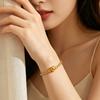 European and American Box Chain Bracelet Opening and Closing Niche Wind Round Ball Buckle Simple Commuter Versatile Women's Jewelry