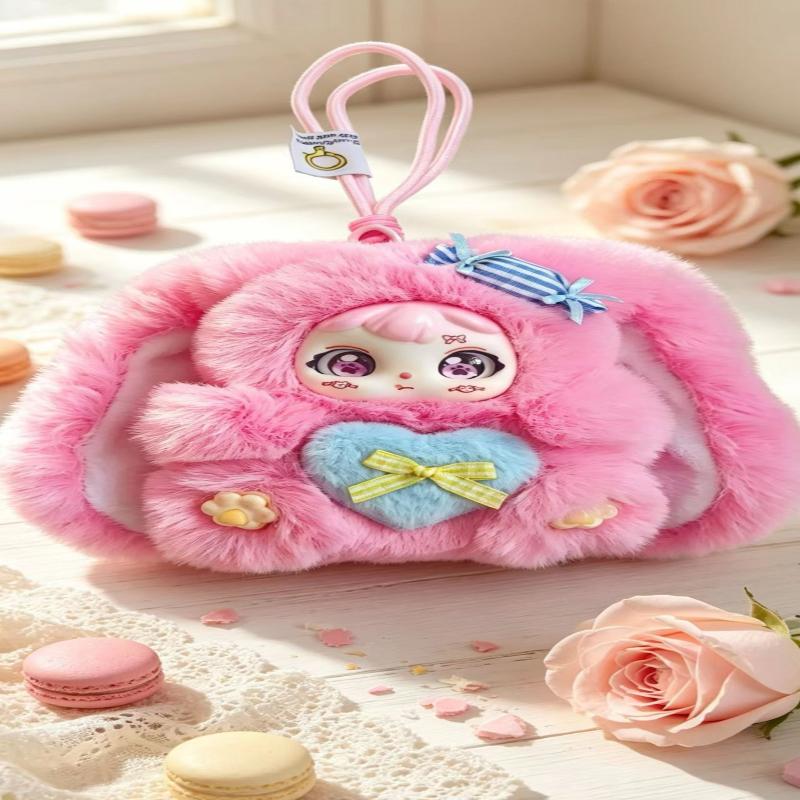 Cute Plush Bunny Pendant With Kawaii Vinyl Doll Face Doll Soft Fluffy Cute Pendant Hanging Surprise Gift
