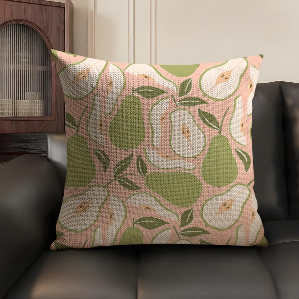 Fruit Cut Art Ins Simple Cushion Cover Natural Linen Organic Fabric DoubleSided Printing Sofa Home Decor Gift Pillow Case
