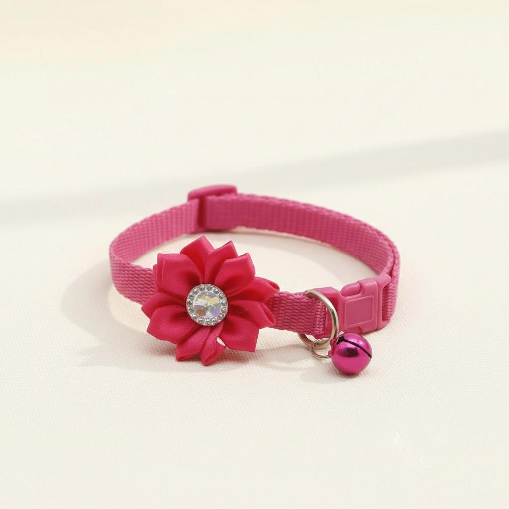 Adjustable Flower Bell Collar for Cats Dogs 7 Color Pet Accessories Cute Puppy Kitten Collars Supplies