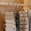 3PCS S-shaped Pants Hanging Five Layer Hanger Multifunctional Drying Trousers Hanger Stainless Steel Space Saving for Scarf Pant