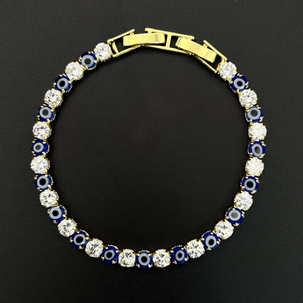 European & American Hip-Hop Style Devil's Eye Zircon Bracelet with Micro-Inlaid Diamonds