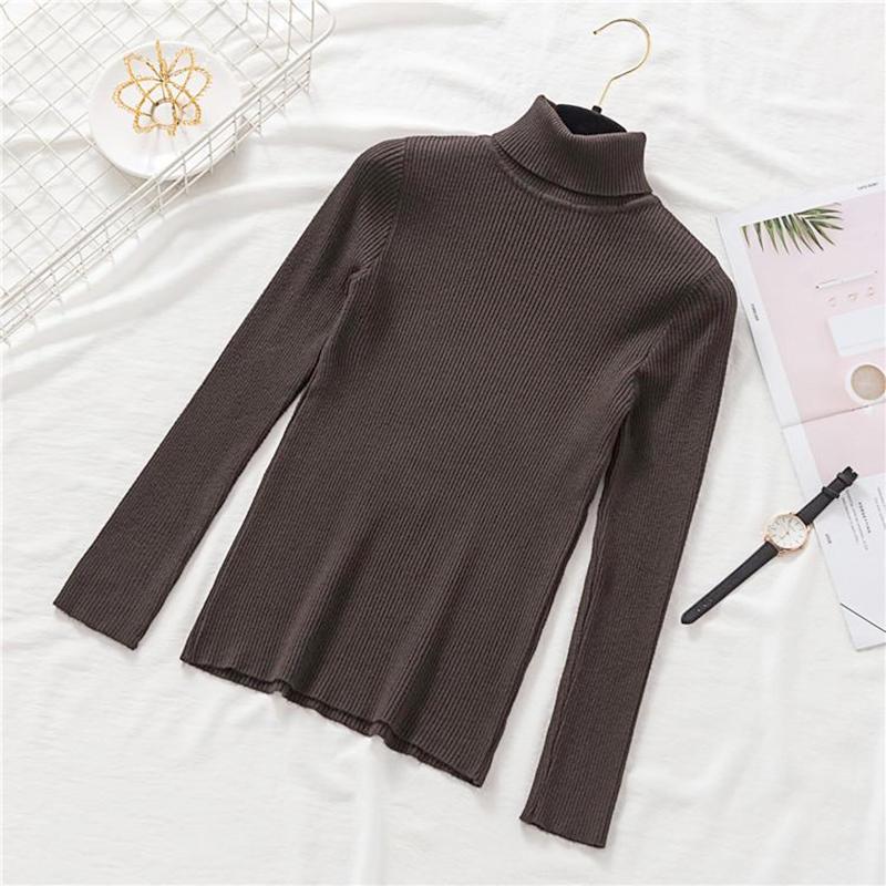 Turtleneck Pullover Sweater Women Jumper Knitted Fashion Autumn Long Sleeve Slim