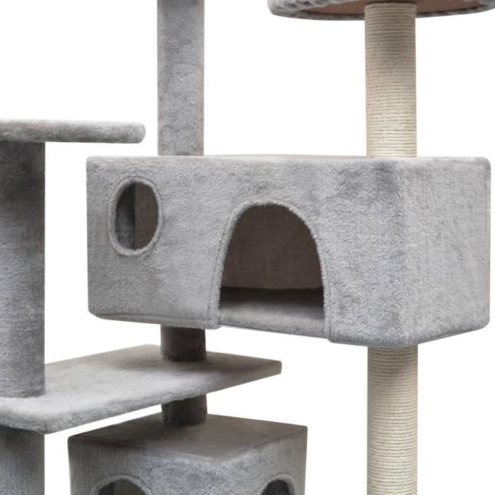 VidaXL Arbre à chat avec griffoirs en sisal 125 cm Gris