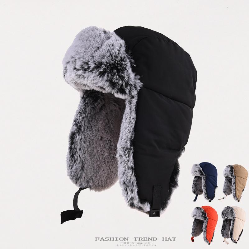 Lei Feng hat men's northeast outdoor cycling winter velvet thickened ear protectors plush thermal cotton hat women