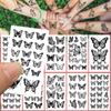 10sheets Black & White Butterfly Tattoo Stickers For Hand Face Body Temporary Waterproof Tattoo Stickers Girls Creative Gifts