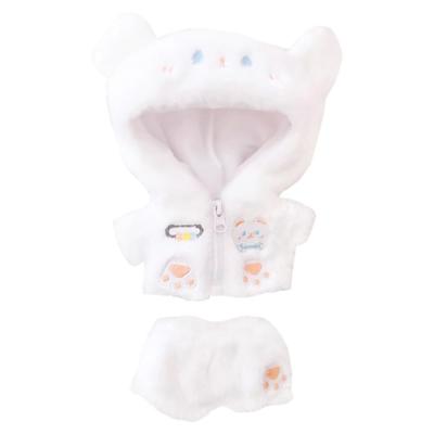 Niannyyhouse Hoodie und Hose Milchbär-Anzug, 10cm-15cm, 20cm, 40cm, Plüschkleidung, Baumwollpuppe, Ankleidezubehör (20 cm)