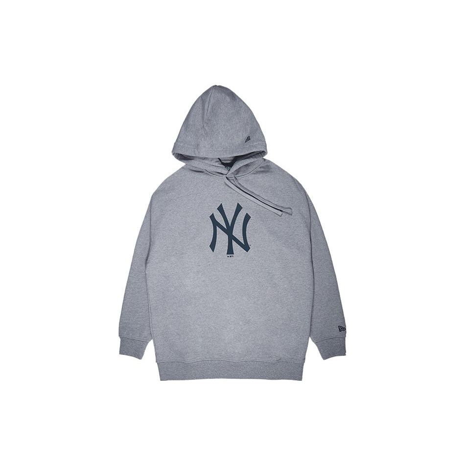 New Era Hooded Pullover Letter Print Long Sleeve American Sweatshirt Unisex Sweatshirt Gray 12727846
