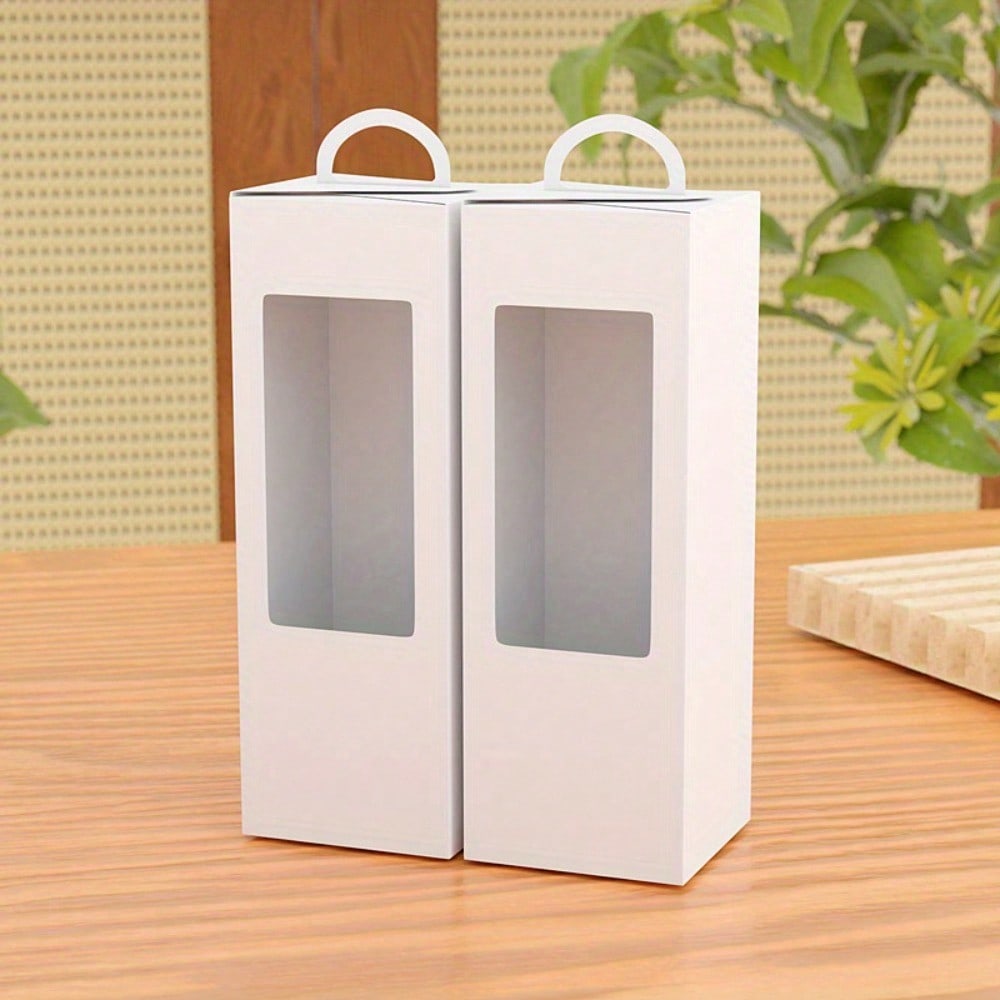 

10 шт. прозрачных оконных белых бумажных подарочных коробок, складные самодельные ежедневные упаковочные коробки для подарков, подходят для цветов 10 pcs
