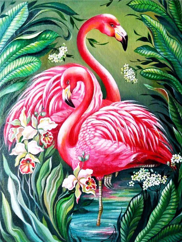 RUOPOTY Acrylic Painting By Numbers Flamingo Animals Paint On Canvas Coloring By Numbers Gift Home Decor Wall Room