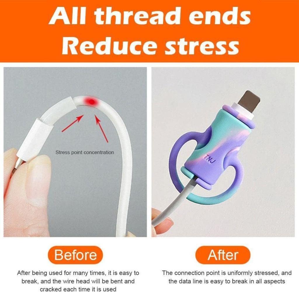1 Stück 2-in-1 Datenkabel-Schutzhülle, Niedlicher Silikon-Datenkabelaufwickler, Universelle Mini-Datenkabel-Schutzhülle.