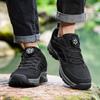 Male Sneakers Stylish Rotating Buckle Hiking Boots Solid Color Comfortable Non-slip Sporty Shoes Plus Size Men Shoes