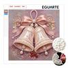 Small Framed Pearl Painting Kit Christmas Bells Bow Design DIY Shiny Bead Art Creative Leisure Craft Ready To Display Elegant Home Decor