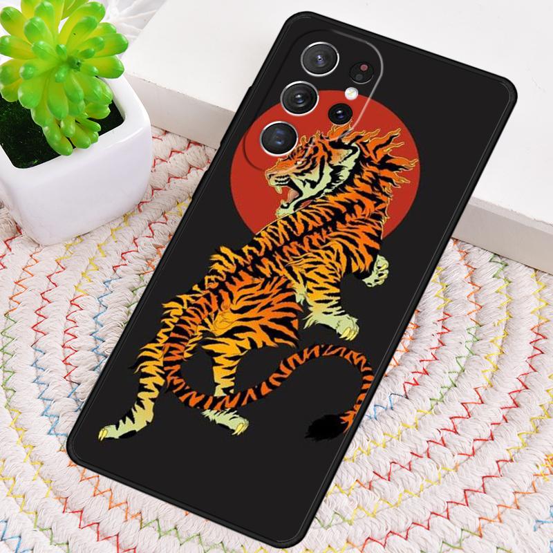 Japanese Tiger soft Silicone Phone Case For Samsung Galaxy note 10 pro S26 S25 S24 S23 S22 S21 Plus S25Ultra Capa Cover