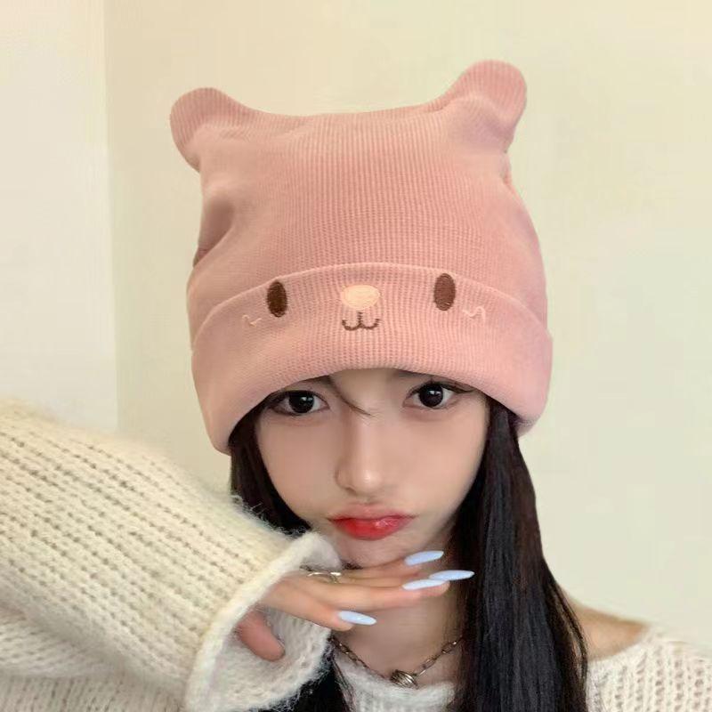 Knitted Wool Hat Children's Stacking Hat Autumn and Winter Warm Confinement Hat Postpartum Korean Version Baotou Cold Hat Shows Small Face