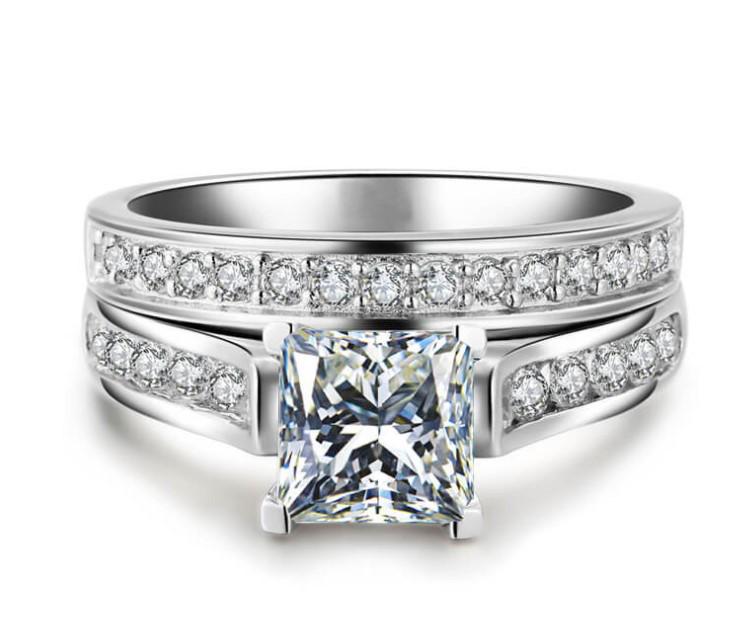 Stylish Black Zircon Couple Rings Set for Men and Women