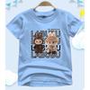 Summer Fashion LABUBU Pattern Children's Short Sleeve Cartoon Labubu Printed Girl Round Neck T-shirt Top
