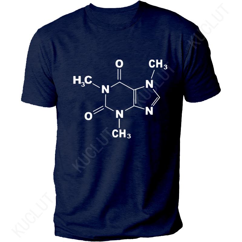 Science T Shirt Mens Funny Caffeine Molecule Gamer Geek Funny Tee Men's Summer Clothing Short Sleeve T-shirt Top Casual Tees