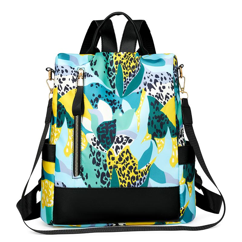 Multi-Purpose Print Backpack Women's Shoulder Bag Large Capacity Multi-Functional Anti-Theft Schoolbag