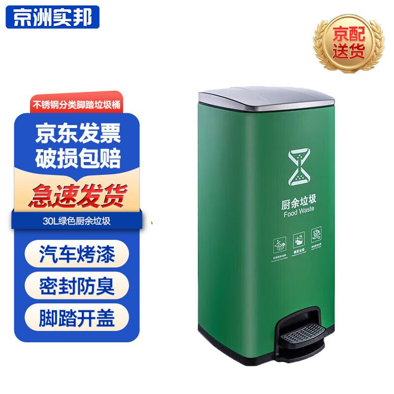 Jingzhou Shibang Stainless Steel Foot Pedal Classified Trash Can 30L