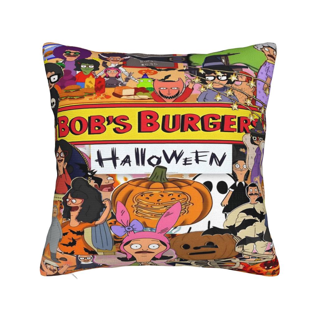 B-Bob Burgers Thanksgiving Pillowcase Cushion Cover  Pillow Covers Soft and Sweet Chair Decorations Zipper Multiple Sizes