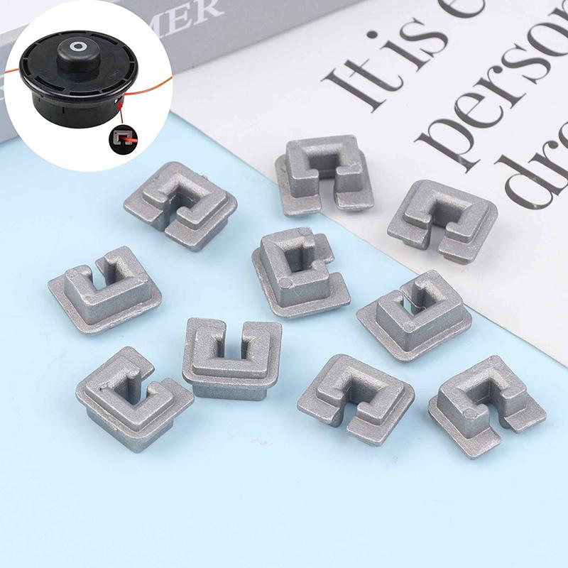 5/10Pcs Aluminum Alloy Trimmer Head Eyelet Square Cord Buckle Replacement Parts Gardening Tools Lawn Mower Trimmer Accessories