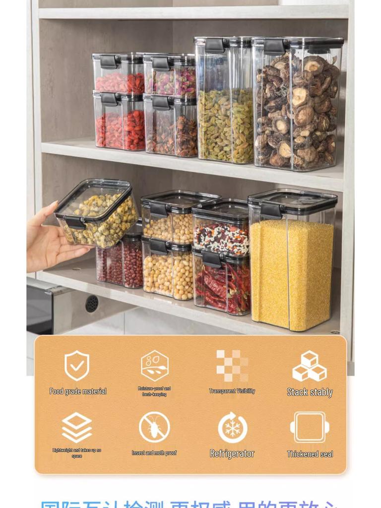 Kitchen Airtight Cereal and Snack Storage Jars - Food Storage Containers for Rice and More