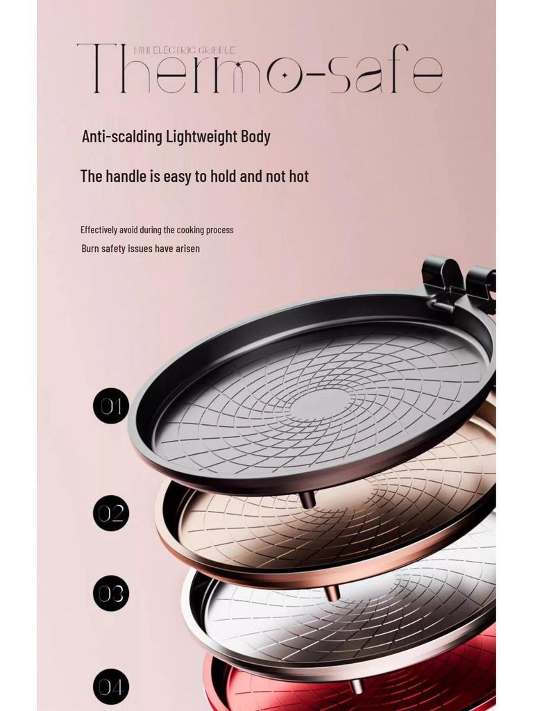 Aux Electric Griddle: Compact Double-Sided Sandwich & Pancake Maker for Home Use