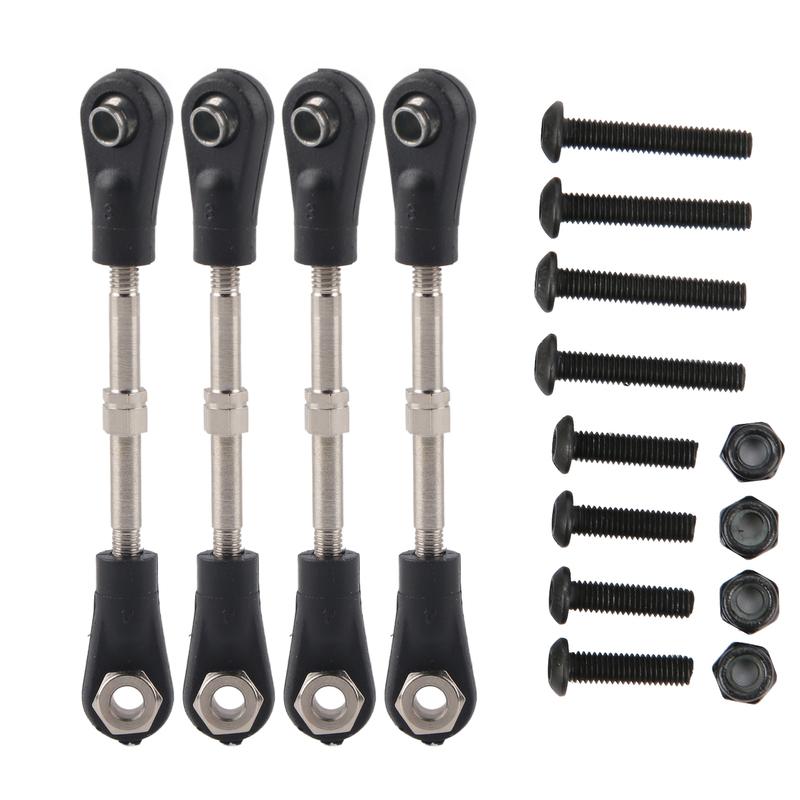 4Pcs Adjustable Steering Tie Rod Linkage Replacement Accessory for 1/10 RC Off Road Vehicle