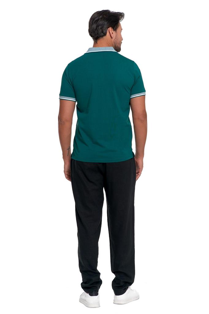 Men's Classic Cotton Polo T-Shirt with Collar MORAJ S GREEN