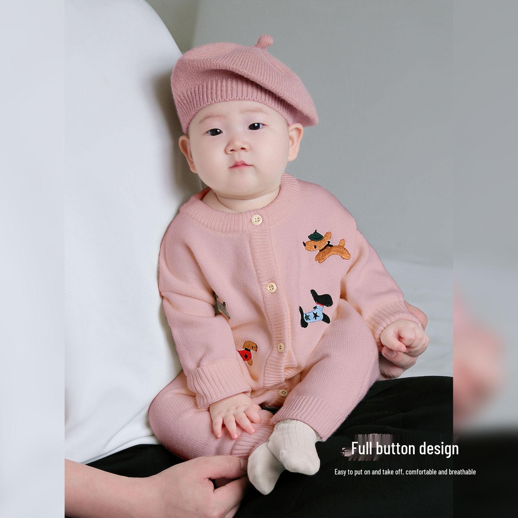 

Autumn & Spring Baby Knitted Romper - Full Moon & Toddler Climbing Outfit 73