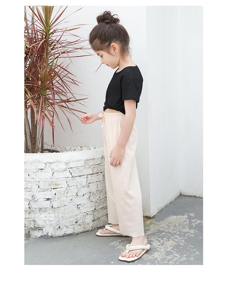 Calça Cropped de Perna Larga de Seda Gelada Repelente de Mosquitos de Verão para Meninas Mais Velhas 2026