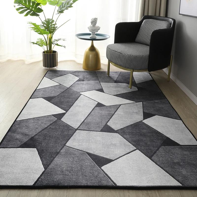 Nordic Luxury Style Living Room Carpets Area Rugs Bedroom Bedside Rug Home Decoration Parlor Carpet Modern Non-slip Floor Mat