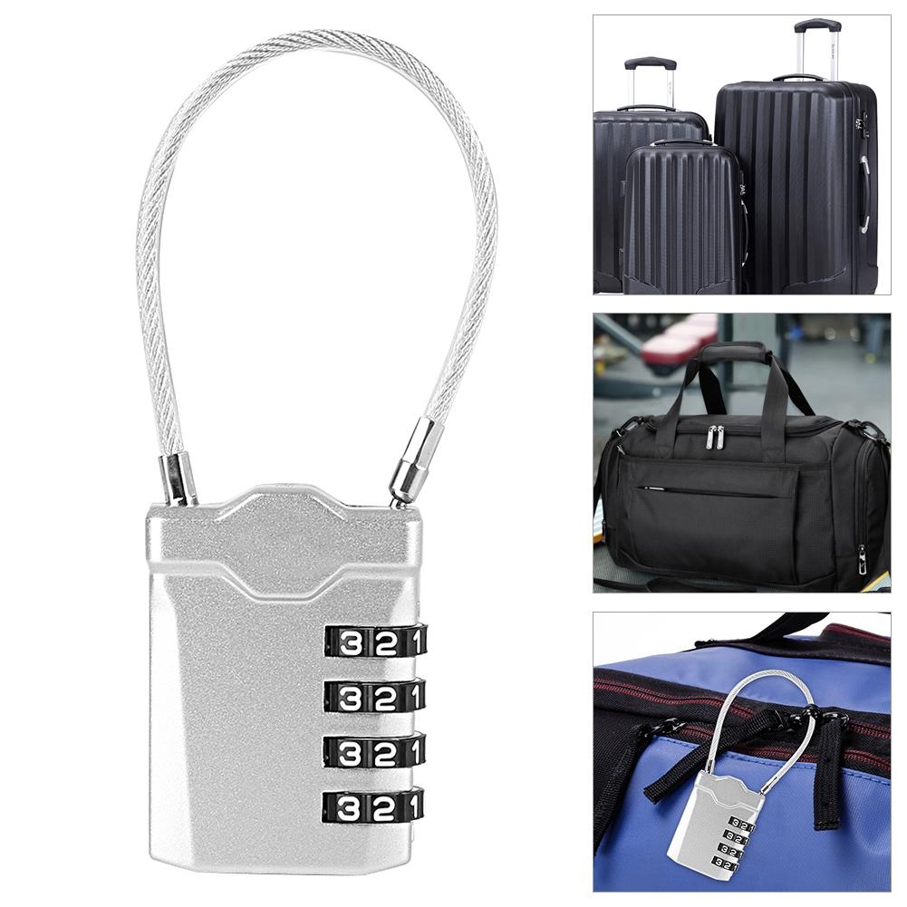 TSA Accepted Resettable 4 Digit Lock Travel Luggage Suitcase Padlock(Black)