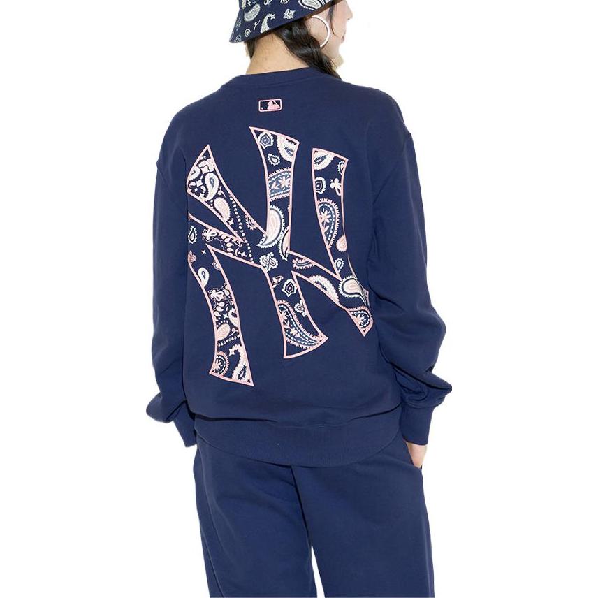 MLB Sweatshirts Unisex Dark Marine Blue Crew Neck Moderate Regular 3AMTI0126-1