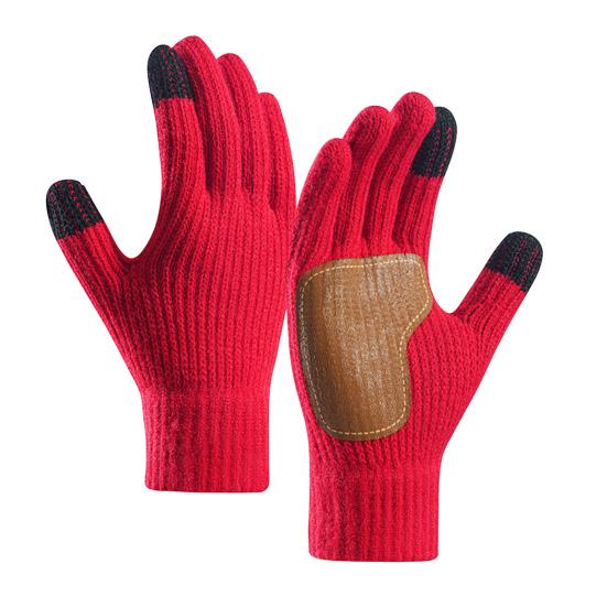 Winter Touchscreen Gloves Men Women Warm Knitted Gloves with Anti-Slip Palm Thickened Thermal Gloves for Outdoor Cycling Daily Outings