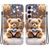 Handmade PU Leather Flip Case for Samsung Galaxy A55 (A556V/A556B/A556E)- Anti-Slip Shockproof Cover with Wrist Strap & Heart/Rose Cat Designs