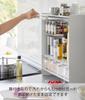 Yamazaki Jitsugyo Open Front Concealable Seasoning Rack White W38 x x Tower Large Capacity Next to Stove Kitchen Rack Guards Against Dirt 2009